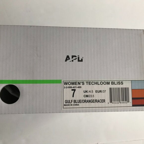 APL TechLoom Bliss Sneakers - Gulf Blue / Orange Racer - Women’s Size 7 - Picture 8 of 8